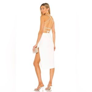 NBD Becky MIDI Dress in Ivory - Revolve